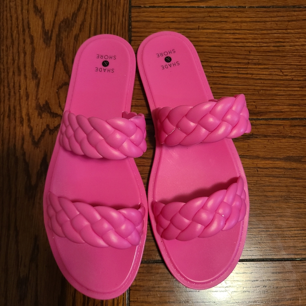 Shade & Shore Pink Braided Women's Sandals